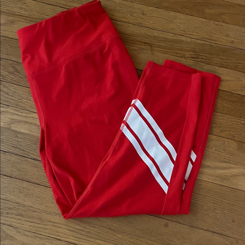 DSG Women’s Plus 2XL Red Leggings with White Stripes. Like New.